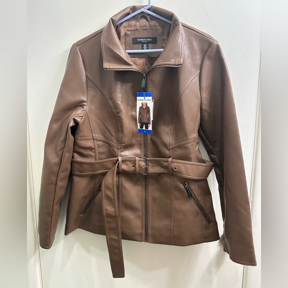 Kenneth Cole Women's Tan Leather Jacket - Picture 4 of 9